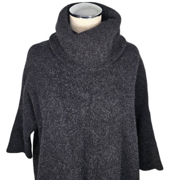 360 Sweater dark grey 100% cashmere turtle neck knit oversized sweater size XS - Picture 5 of 9